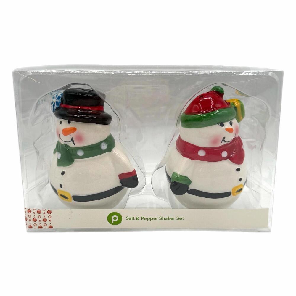Publix Holiday Snowman Salt & Pepper Shaker Set – Christmas